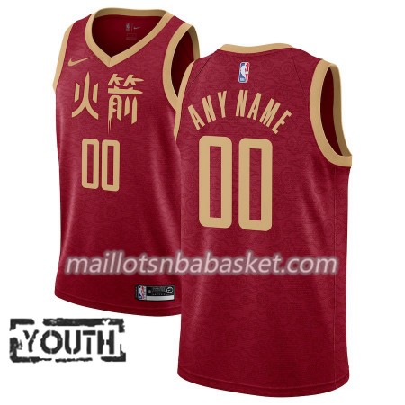 Maillot Enfant Houston Rockets Personnalisable 2018-19 Nike City Edition Rouge Swingman